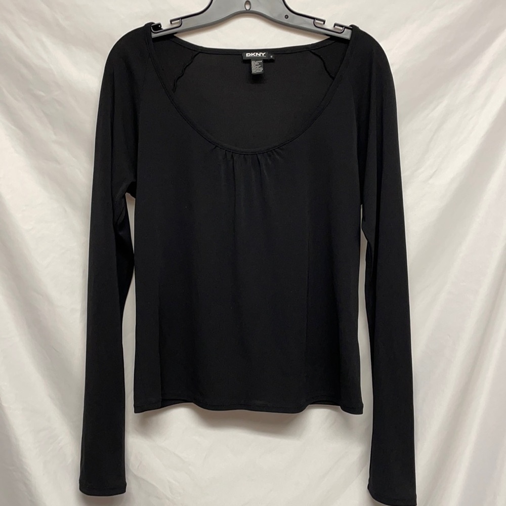 DKNY Black Long Sleeve Top Size Medium